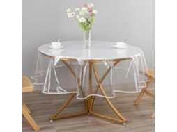 Mantel Redondo Transparente de Pvc, Mantel de Plástico Impermeable, Protección de Mesa, Resistente Al Agua, Lavable COSHANO (180cm)