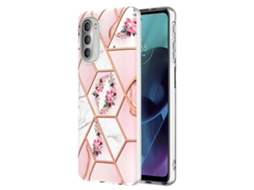 Capa De Celular Em Tpu Com Estampa Floral Marmorizada Para Motorola Moto G51 5g
