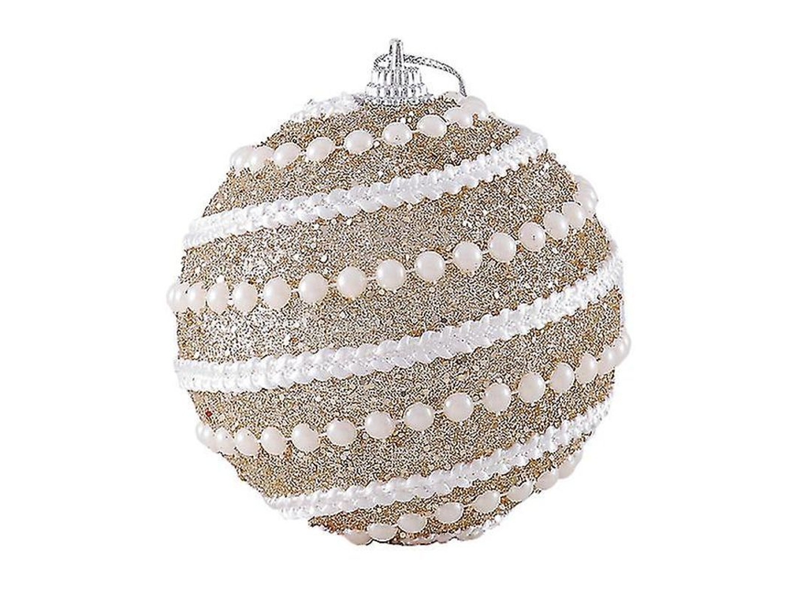 2/4pcs Bolas De Natal 8cm Com Strass Brilhantes Decorativas Para Árvore De Natal E Festas Ano Novo 2023 4 Unidades Oro Champán 1