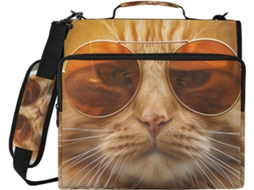 Pasta Organizadora Fofa Com Estampa De Gato Laranja, Com Fichário De 3 Argolas, Resistente À Água, Ideal Trabalhos