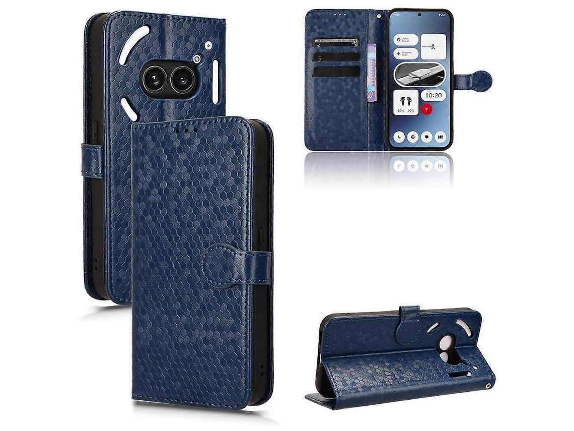 Capa De Couro Com Textura De Favo De Mel Para Celular Nothing Phone 2a