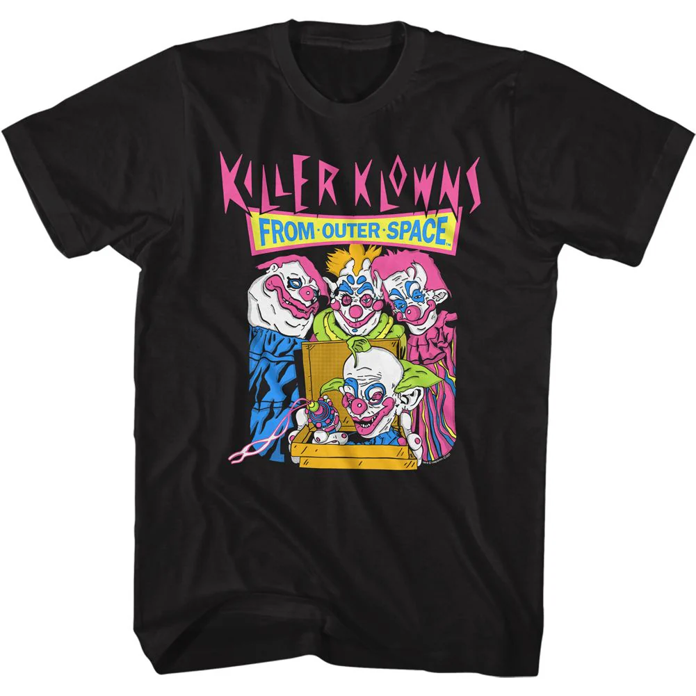 Unisex Adult T-shirt Rockinstone Killer Klowns Pizza Deliveries Black Sizexxxl