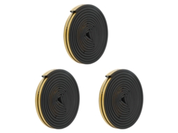Conjunto de 3 peças de fita de vedação para portas e janelas com adesivo isolante, absorção de impacto e acústica para garagem.