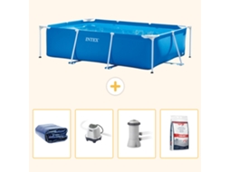 Intex Piscina Com Estrutura Retangular - 300x200x75 Cm - 5-peças Scb54