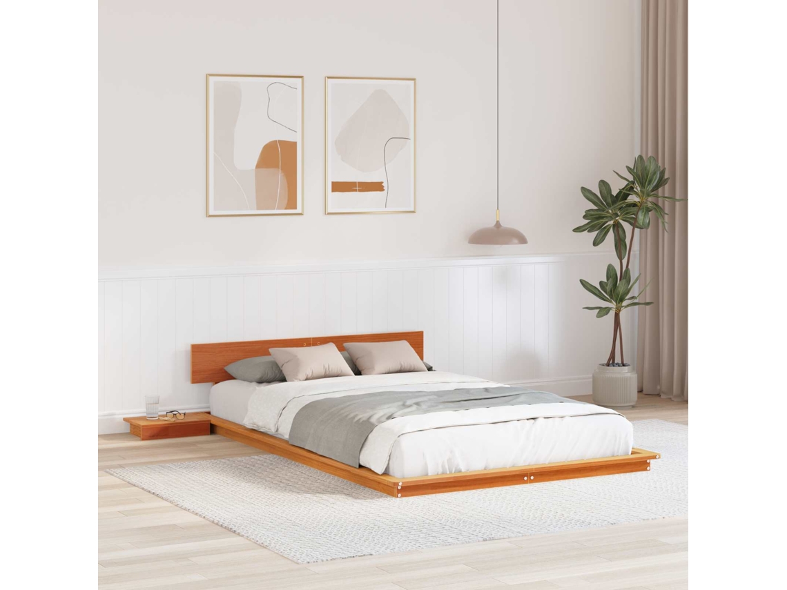 Vidaxl Estrutura Da Cama Castanho 120 X 200 Cm Madeira