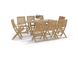 Cadeiras De Jardim Dobráveis 8 Pcs 54,5x58x90 Cm Acácia Maciça Dkd Home Decor