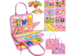Quadro de atividades Montessori com brinquedos para meninas, livro de atividades com brinquedos sensoriais para crianças pequenas Slowmoose