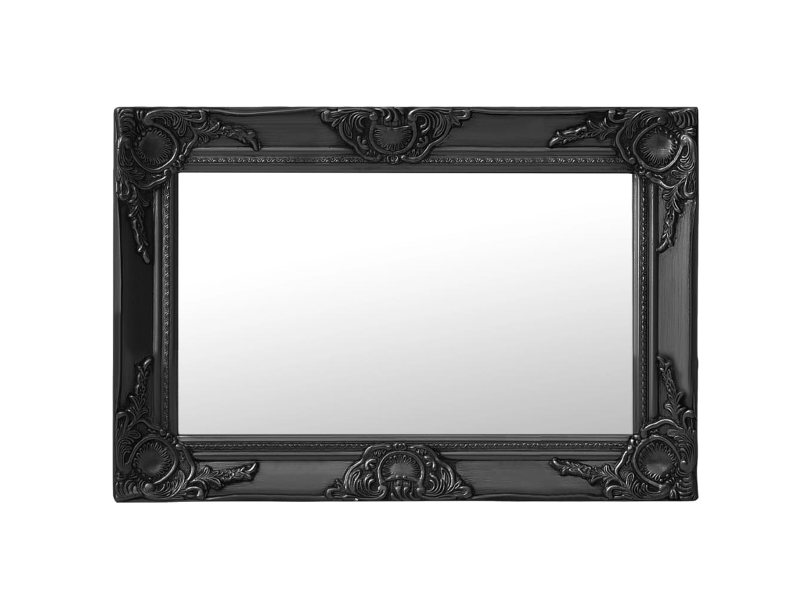 Espelho de Parede Estilo Barroco 60X40 Cm Preto Decoração