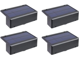 Conjunto de 4 Luminárias Solares De Led Para Escada, Impermeáveis, Para Parede, Rua E Jardim. Gokoco