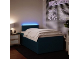 Vidaxl Cama Boxspring Com Colchão 120x190 Cm Veludo Azul