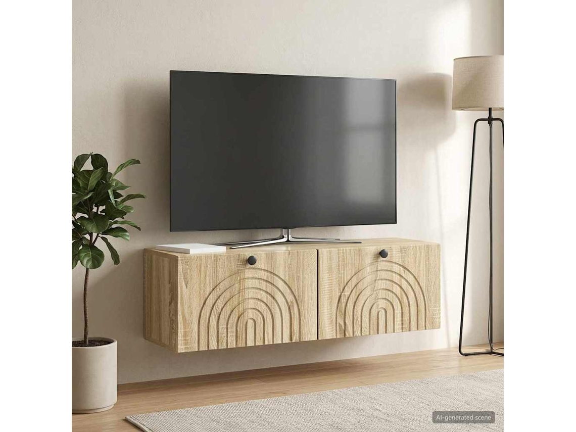 Vidaxl Gabinete De Tv De Parede Carvalho Sonoma 98 X 31 X 30 Cm