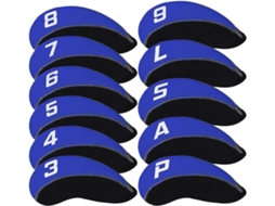 Pacote com 11 Capas de Neoprene para Tacos de Golfe com Números e Dentes Grandes. BRILVIBERA