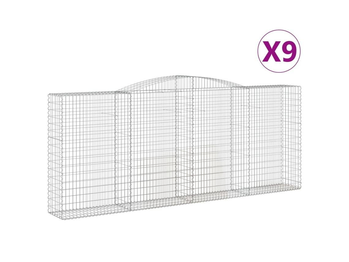 Gabion Basket, Gabion Baskets Vidaxl Prateado Ferro (400 X 50 X 160/180 Cm)