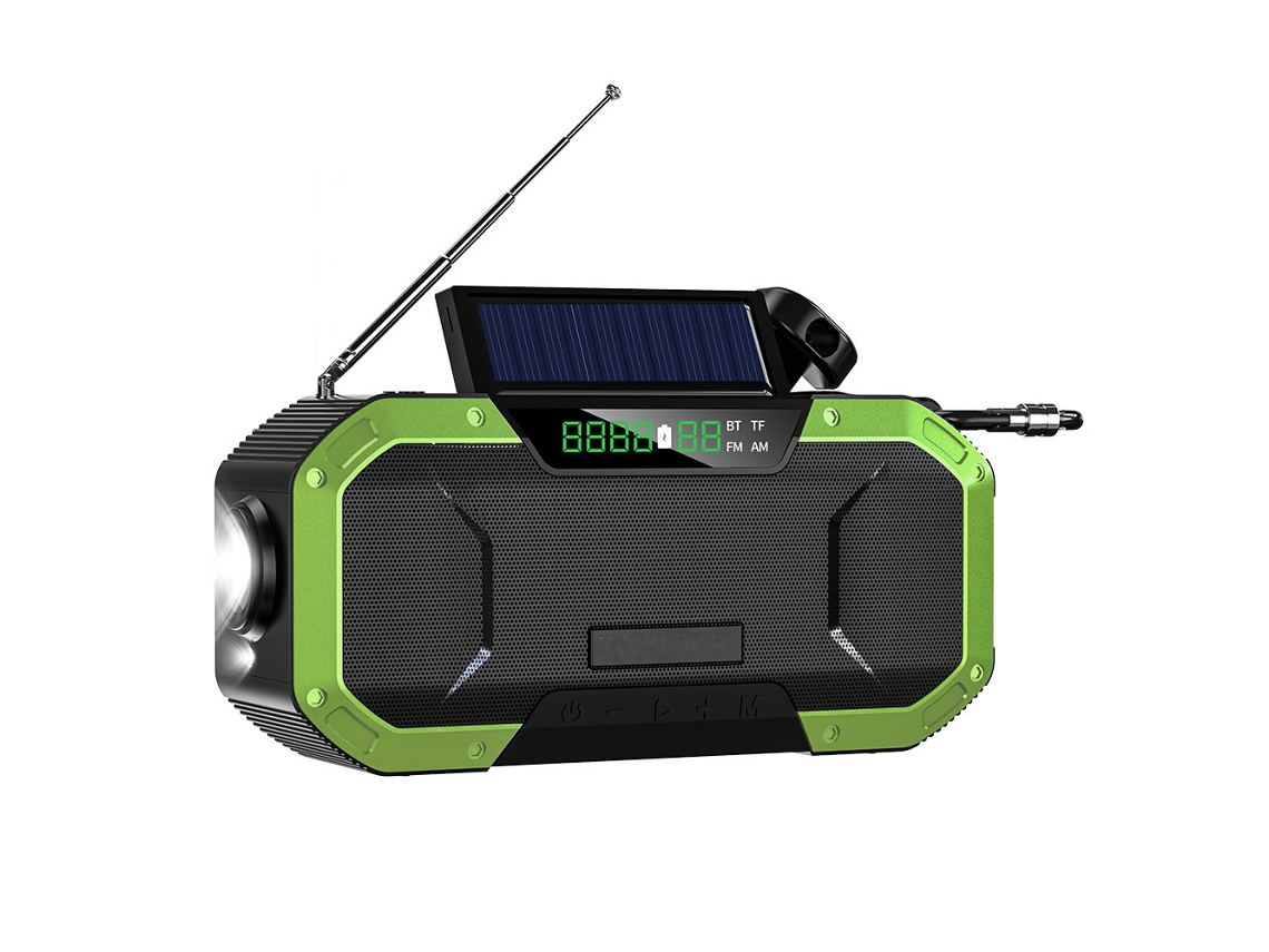 Rádio de Emergência Portátil com Manivela, Bateria de 10000mah, Energia Solar, Am/fm/sw, Banda Meteorológica AQUAFORGE