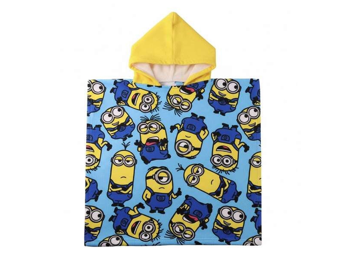 Poncho-toalha Com Capuz Minions 55 X 77 Cm
