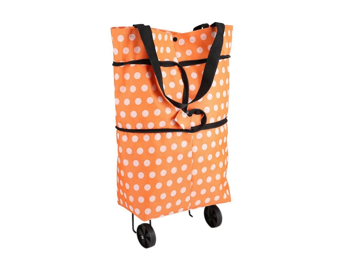 Sacola de Compras Dobrável com Rodinhas, em Tecido Oxford, para Uso Duplo. GOKOCO