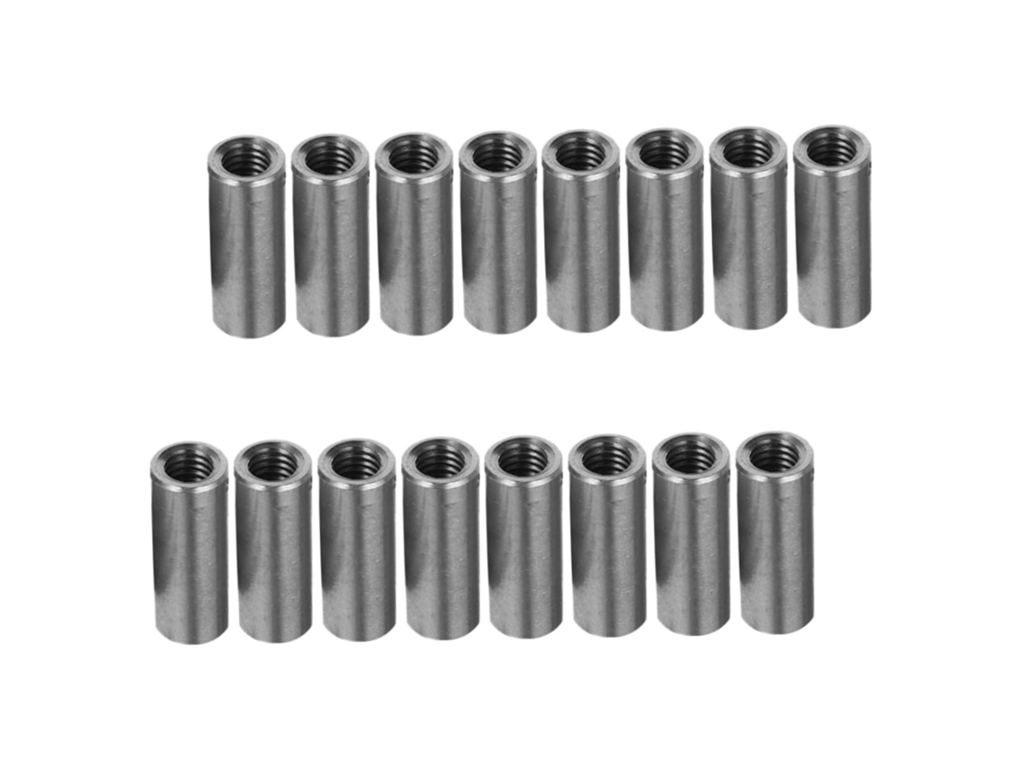 Heallily 20 peças Conector redondo grosso Porca Conectores roscados Haste Conectores roscados Parafusos