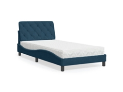 Cama Vidaxl Azul Veludo (218 X 105 X 74.5 Cm)
