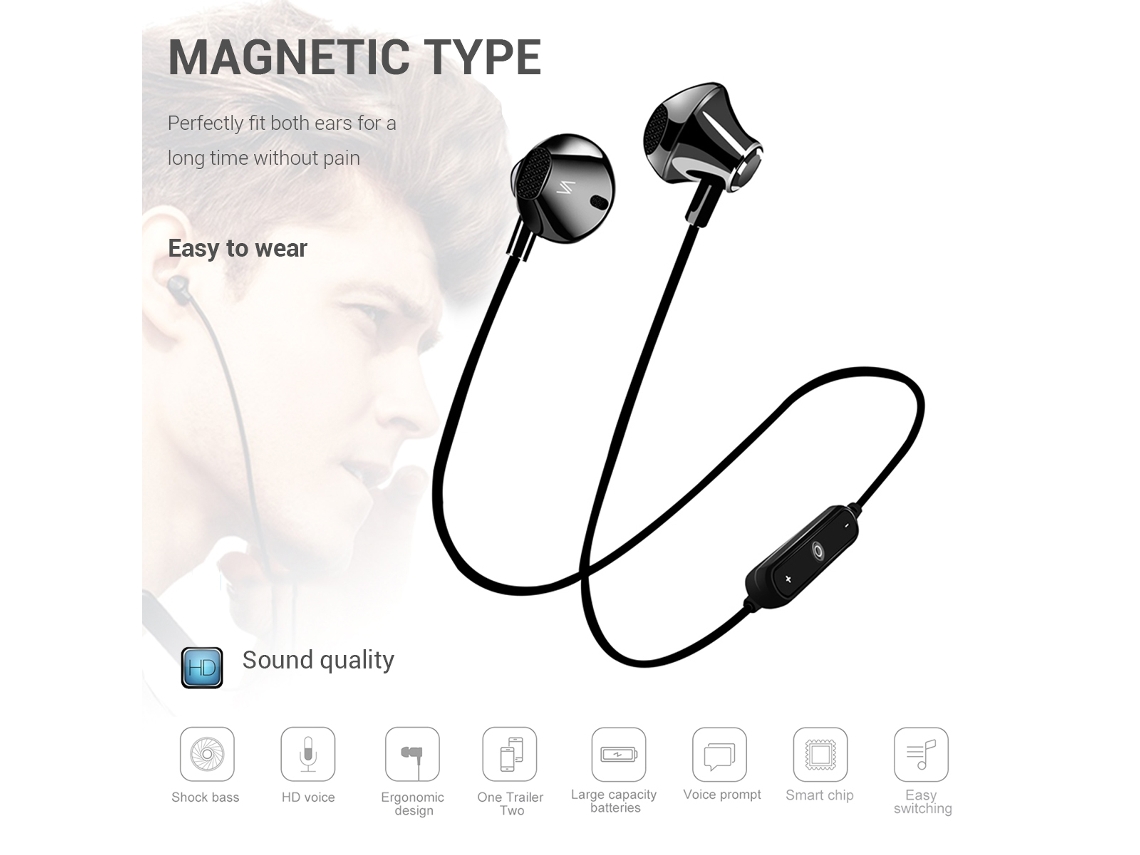 Fones Bluetooth LAXISCREED Bass Esportes Preto