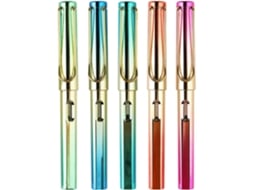 Conjunto de 5 Alipis com Canetas tinteiro Coloridas Metal 0,5 Mm, Sem Tinta, Ideais para Estudantes Caligrafia