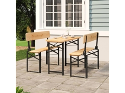 Pcs Conjunto Mesas De Cerveja Dobráveis Madeira Abeto Maciça Dkd Home Decor