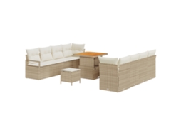Conjunto 11 Móveis De Jardim Vidaxl Bege Vime Pe (80 X 80 X 71 Cm)