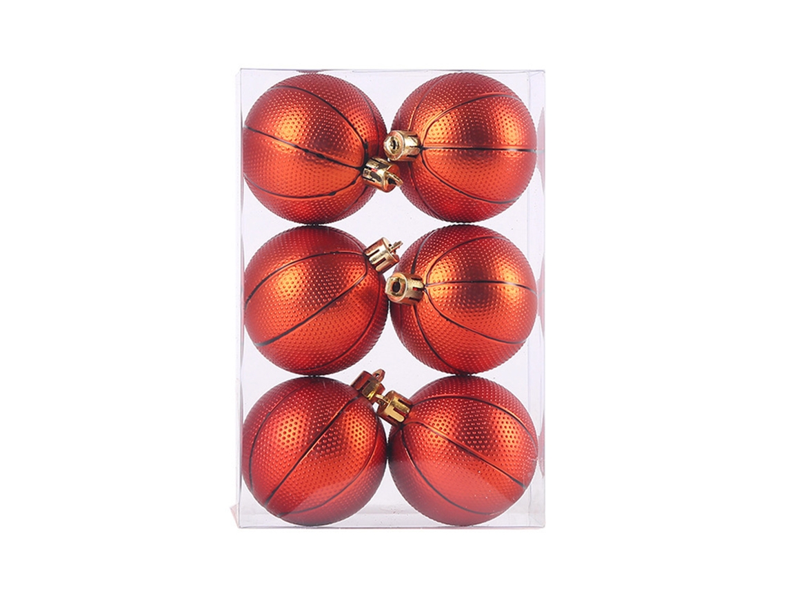 6pcs Bolas de Natal Plásticas 6cm S/MARCA
