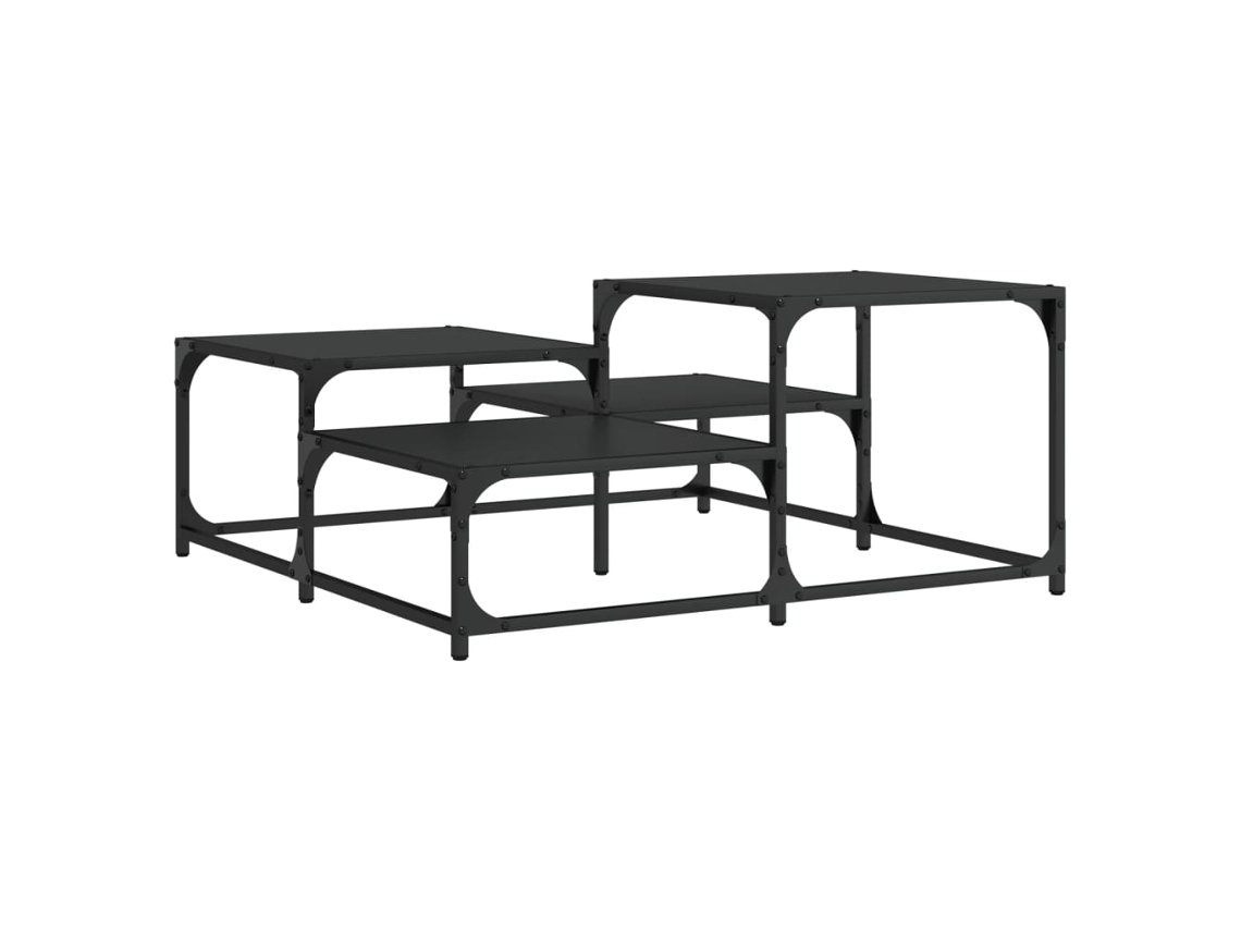 Coffee Table, Coffee Tables Vidaxl Preto Madeira Processada (87.5 X 87.5 X 40 Cm)
