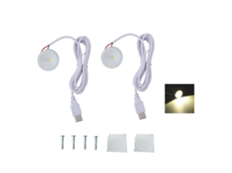 2026 2 Conjuntos de Mini Foco Led Usb 5v 1w Luz Cálida, Cable de 1.3m, Iluminación para Joyería, Vitrinas Y Entradas