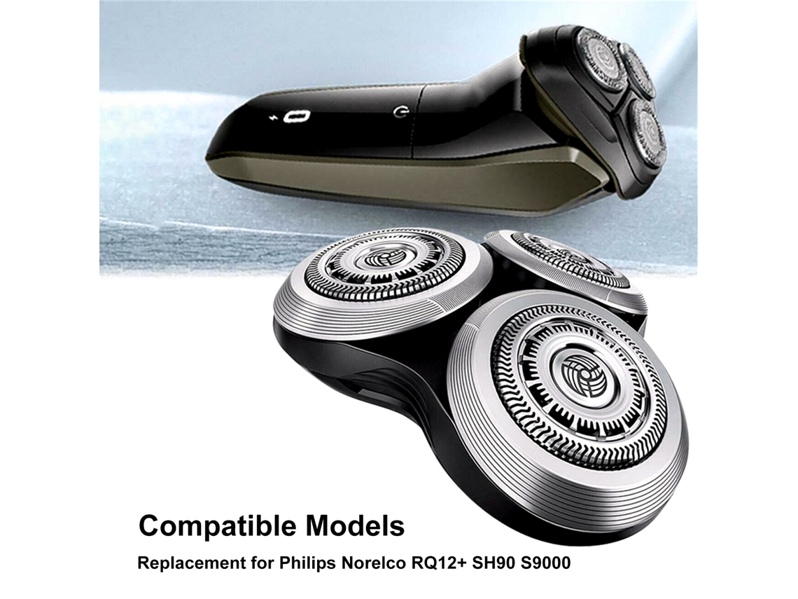 Cabeças De Barbear Elétricas Laváveis De Reposição Com Capa Para Philips No-relco Rq12+ Sh90 S9000