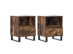Bedside Cabinet, Bedside Cabinets Vidaxl Marrom Madeira Processada (n/a)