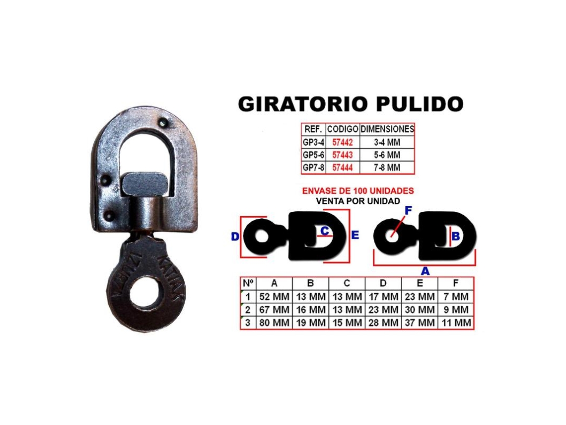 Giratorios n 3 de 7-8 mm pulidos   gp-7-8