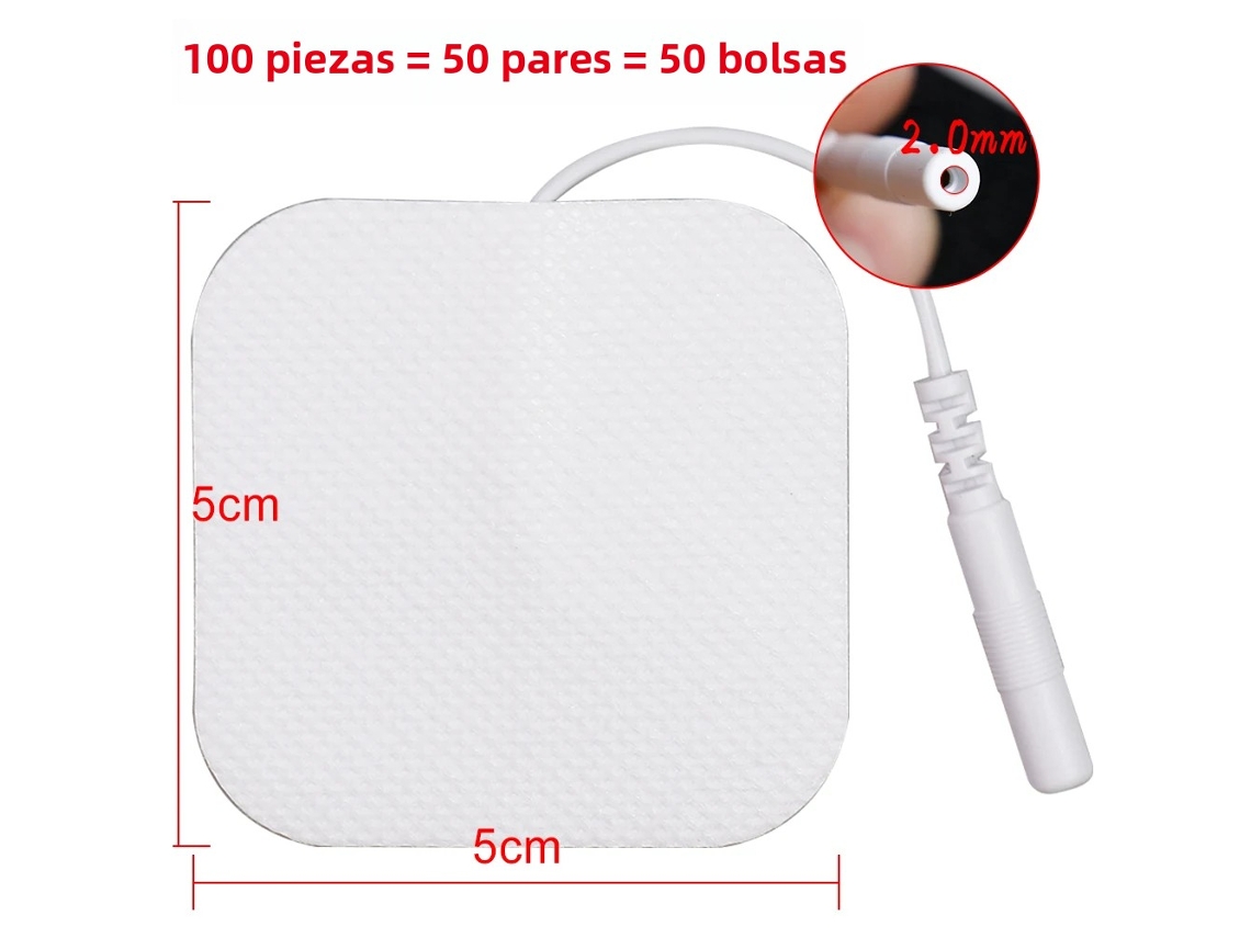 (5x5cm, 100 Unidades) Almofadas De Eletrodo Tens, Eletrodos Adesivos Ems, Eletrodos Tens De Silicone