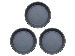 Pratos Para Macetas De Plástico Redondos, 6 Unidades, Antiderramas, Design Grueso, 16cm, Cor Preta