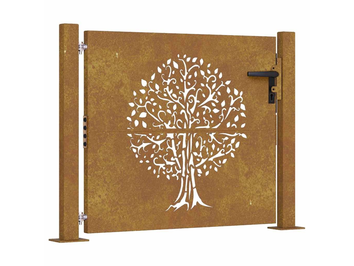 Garden Gate, Garden Gates Vidaxl Marrom Aço (100 X 100 Cm)