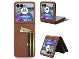 Compre Capa De Couro Pu Suporte Para Cartão Para Motorola Razr 60 / Razr 50 5g, Capa Marrom Para Celular