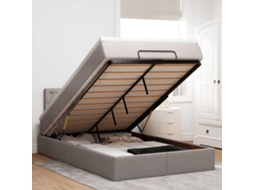 Moldura De Cama Otomana Vidaxl Com Tecido Cinza 120x200cm