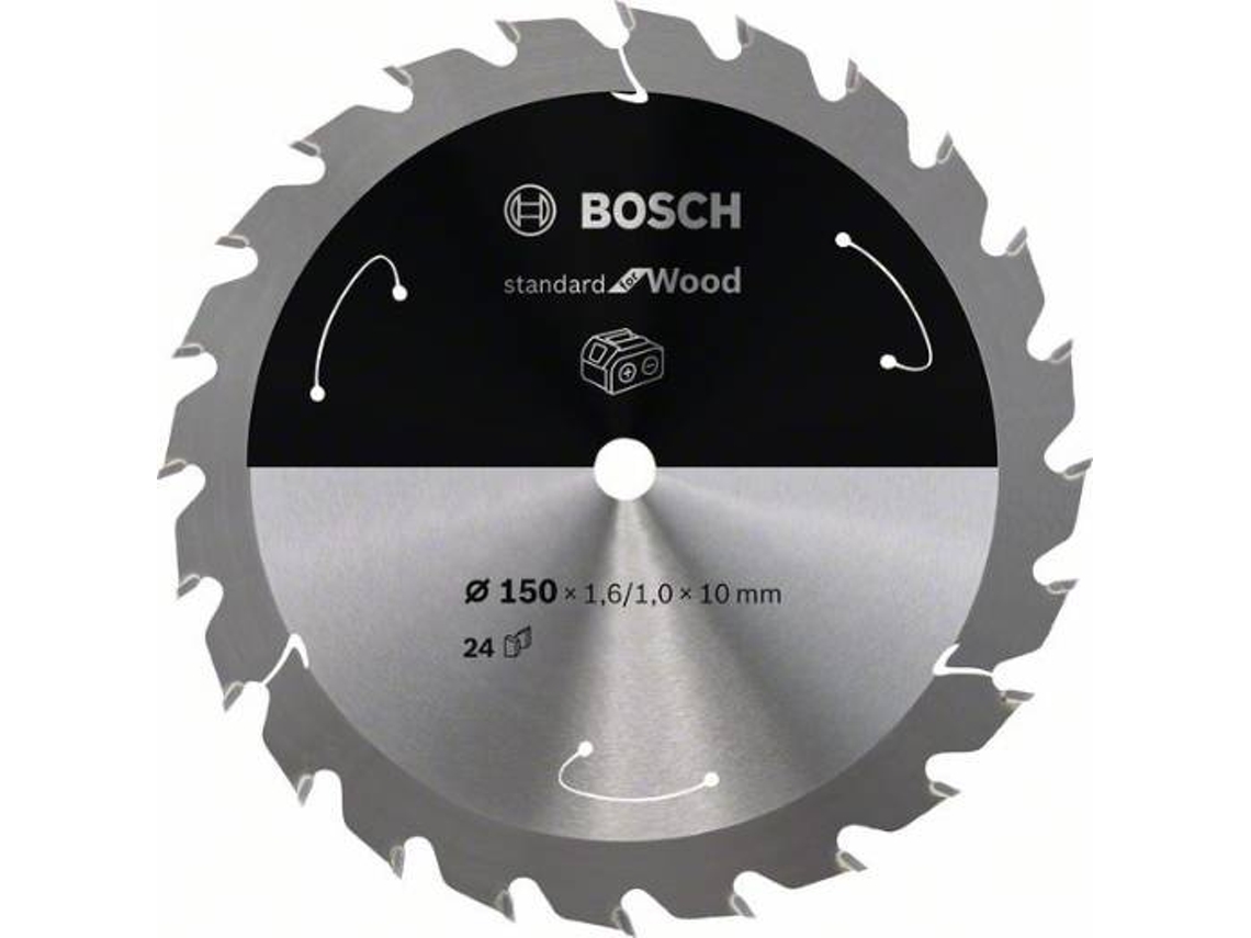 Disco de Serra Circular BOSCH Standard para Madeira Para Serras a Bateria 150x1.6/1x10 T24