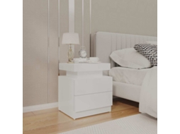 Vidaxl Mesa De Cabeceira 45x35x52cm Derivados Madeira Branco Brilhante