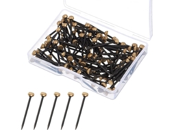 Conjunto De 50 Pregos Para Pendurar Quadros, Com Aço Preto E Cabeças Latão, Obras Arte, Telas Molduras Espelho, Caixa Armazenamen -aquaforge