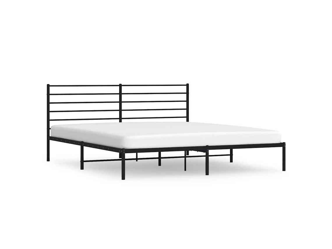 Estrutura de Cama com Cabeceira Metal Preto MAISON EXCLUSIVE 183x213 cm
