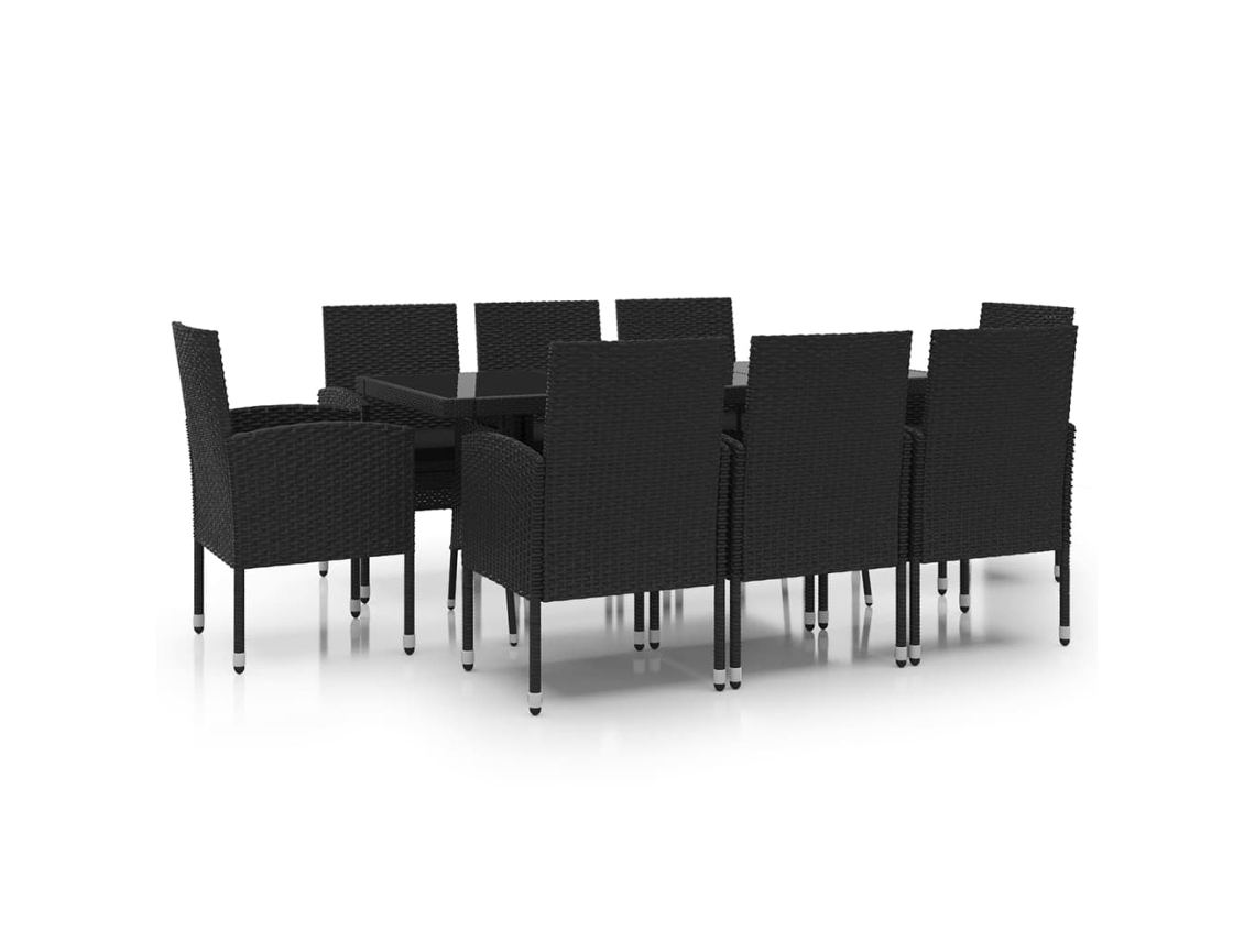 Garden Dining Set, Garden Dining Sets Vidaxl Preto Rattan / Vime (n/a)