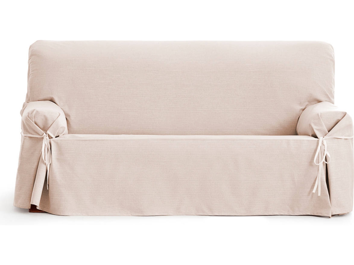 Capa Impermeável estilo lacinhos para sofá de 3 lugares Emma (180 a 220 cm - Bege)