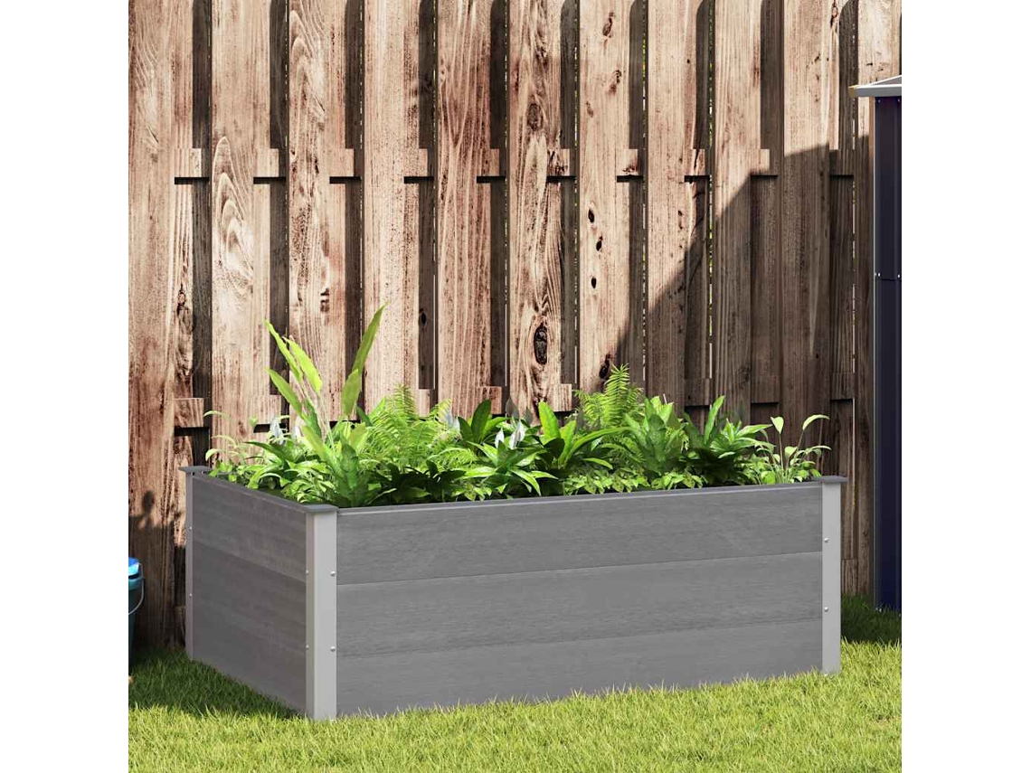Vidaxl Canteiro Elevado Para Jardim Wpc 150x100x54 Cm Cinzento