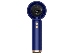 Ventilador portátil de mão, pequeno, recarregável, mini turbo, alta velocidade, USB, azul.
