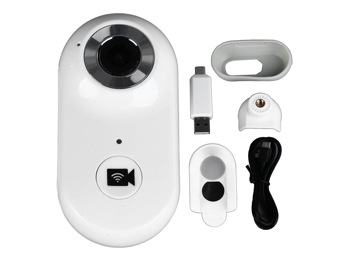 Câmera Micro Mini Sem Fio Wifi Gravadora Hd Para Esportes Moto Mascotas Branco