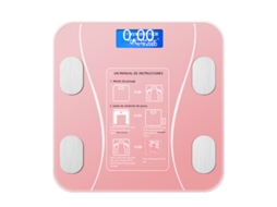 Balança Corporal Inteligente MDUG, Recarregável Via Usb, com Corpo em Vidro Espesso (rosa)