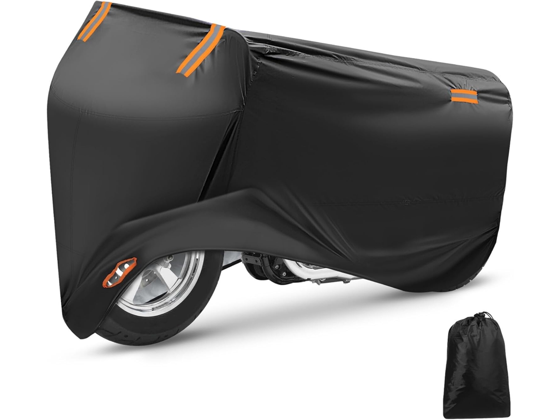 Capa Impermeável Para Motocicleta: Proteção Contra Chuva E Sujeira, Faixas Refletoras, Ilhós, Compartimento Para Armazenamento.