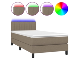Box Spring Bed, Box Spring Beds Vidaxl Cinzento-acastanhado Tecido (90 X 190 Cm)