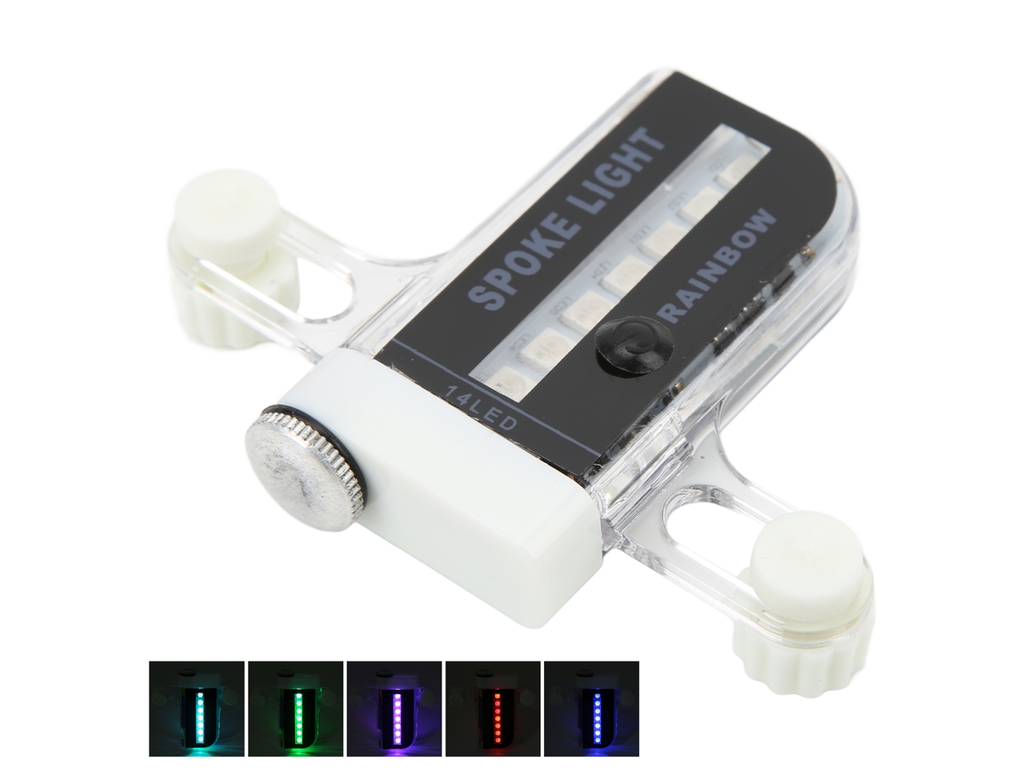 Luz De Roda De Bicicleta Led Com 14 Leds Coloridos Duas Faces À Prova D'água Acessório Para Ciclismo Noturno